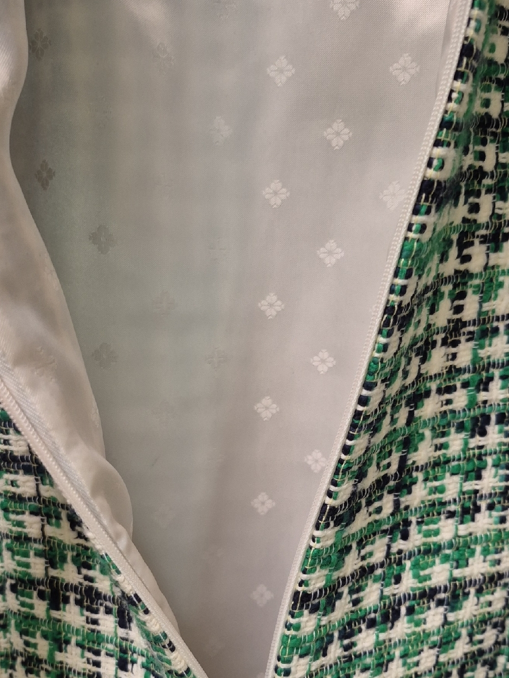 NWOT Kate Spade Green,Black, White Short Sleeve Tweed Dress Sz.6 - Picture 6 of 8